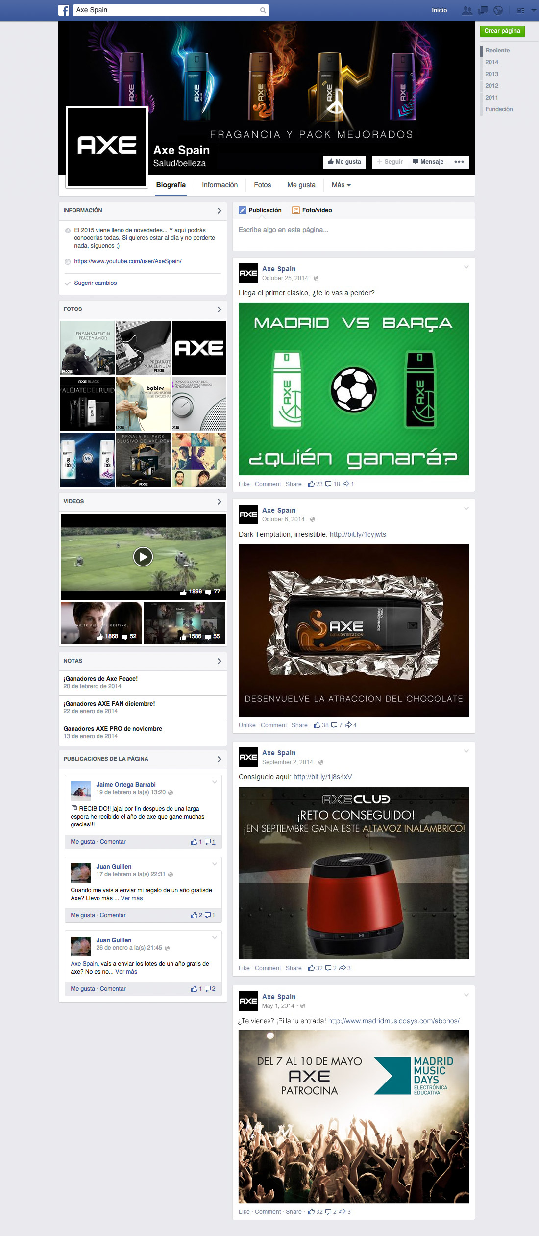 Axe Spain Facebook