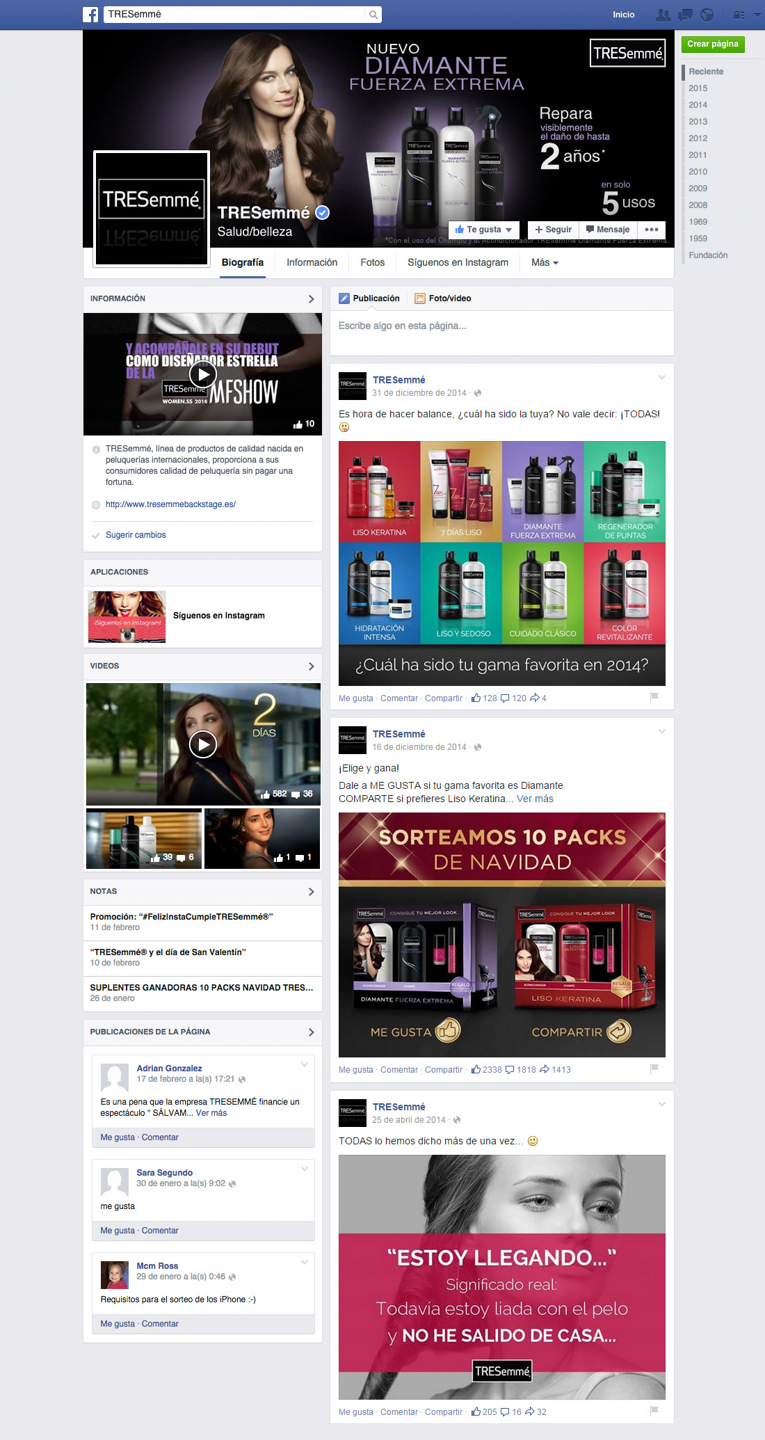Social Media TRESemmé Facebook